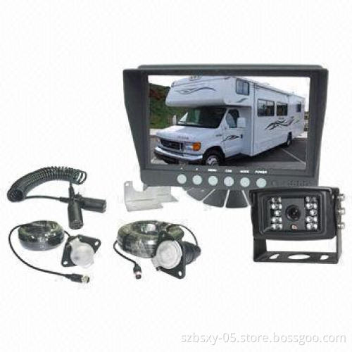 Truck rear-view system with backup rear-view camera for bus and 7-inch monitor
